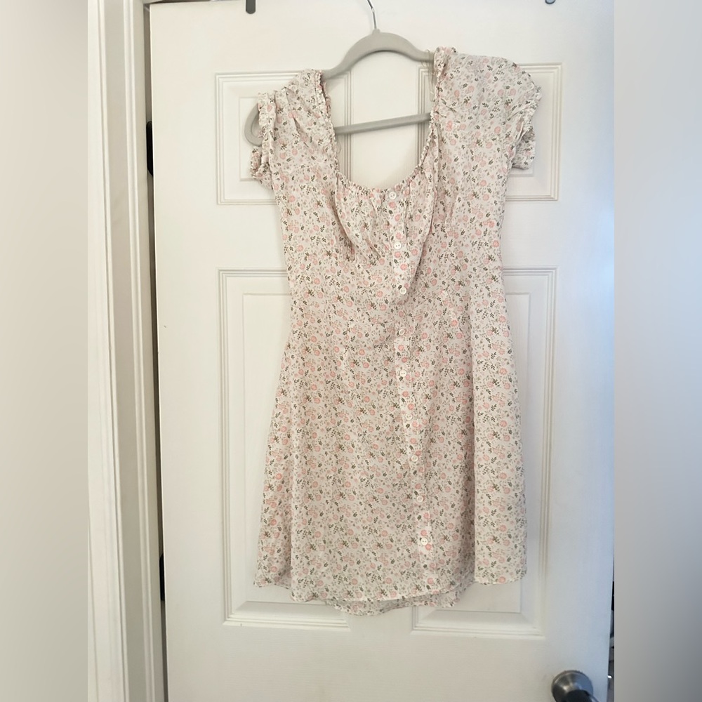 Trixxi Floral Dress with Pink and Green Accents